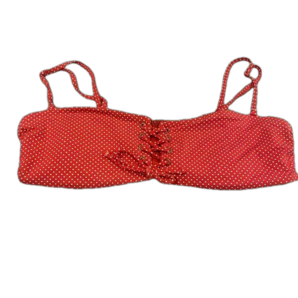 Roxy Red & White Polka Dot Convertible Bikini Top Size M